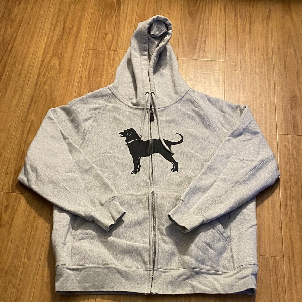 The Black Dog Gray Zip-Up Hoodie with Black Dog Logo